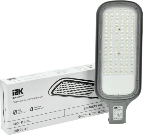 Светильник уличный IEK ДКУ 1012-150Ш 5000к ip65 светодиодный, серый [LDKU1-1012-150-5000-K03]