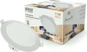 Светильник встраиваемый GAUSS 946 411 111 кругл. белый, 11w,120х120х63, ø100мм, 880 lm led 2 [946411111]