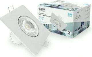Светильник встраиваемый GAUSS 948 411 206 downlight квадрат 6w 520lm 4000k белый [948411206]