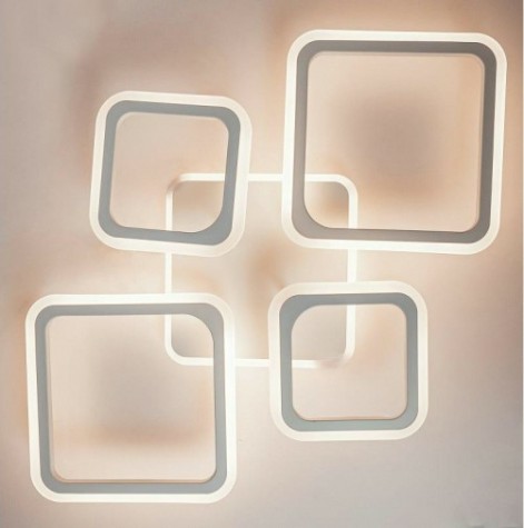 Светодиодная диммируемая люстра GLANZEN LED-0070-SQUARE-white с пультом управления