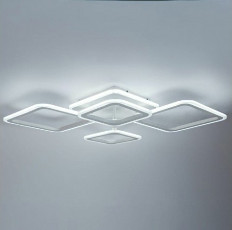 Светодиодная диммируемая люстра GLANZEN LED-0070-SQUARE-white с пультом управления
