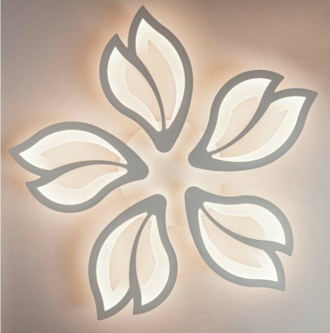 Светодиодная диммируемая люстра GLANZEN LED-0090-FLOWER-white с пультом управления