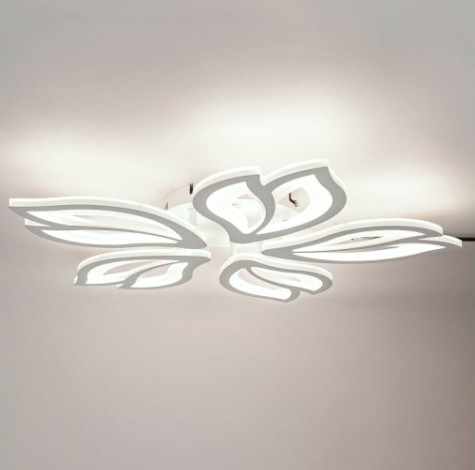 Светодиодная диммируемая люстра GLANZEN LED-0090-FLOWER-white с пультом управления