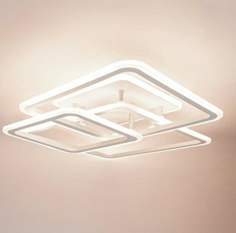 Светодиодная диммируемая люстра GLANZEN LED-0090-SQUARE-white с пультом управления