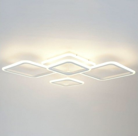 Светодиодная диммируемая люстра GLANZEN LED-0120-SQUARE-white с пультом управления