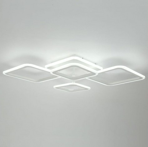 Светодиодная диммируемая люстра GLANZEN LED-0120-SQUARE-white с пультом управления