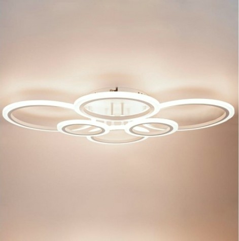 Светодиодная диммируемая люстра GLANZEN LED-0130-ROUND-white с пультом управления