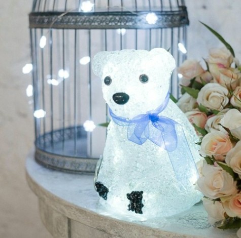 Светодиодная фигура Neon-Night "Белый мишка" акриловая 20 см [513-247]