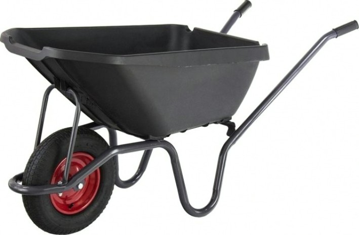 Тачка садово-строительная СИБРТЕХ 68919 с пластиковым корытом, 175 кг, 90 л.