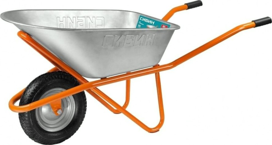 Тачка строительная Сибин СТ-12 одноколесная, 180 кг [39904_z01]