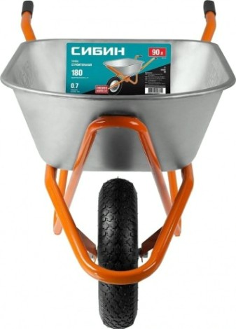 Тачка строительная Сибин СТ-12 одноколесная, 180 кг [39904_z01]