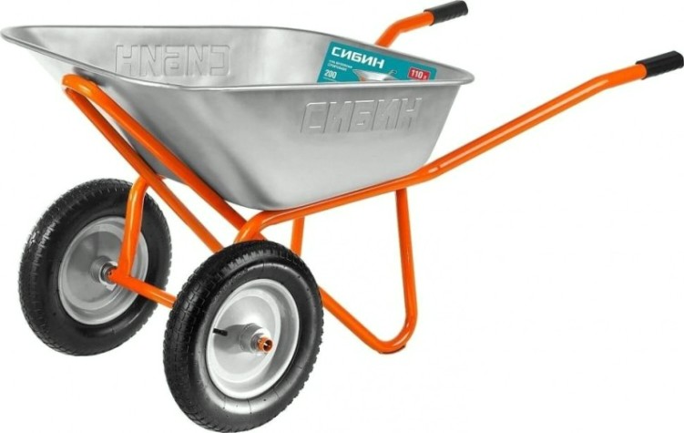 Тачка строительная Сибин СТ-22 двухколесная, 200 кг [39905_z01]
