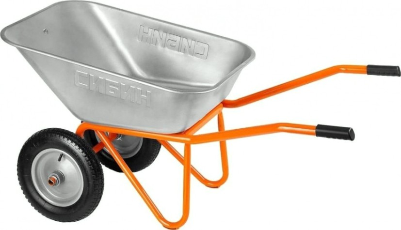 Тачка строительная Сибин СТ-22 двухколесная, 200 кг [39905_z01]