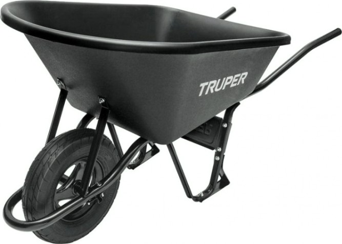 Тачка строительная TRUPER CAT-60PL пластиковое корыто [11777]