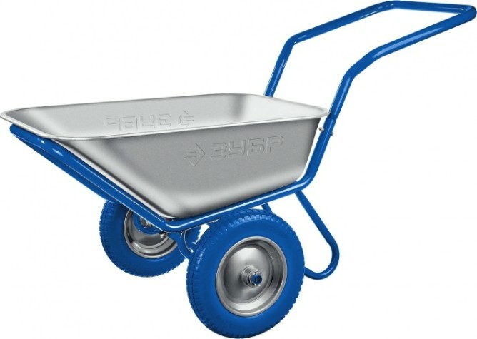 Тачка строительная ЗУБР ПТ-500 ПРОФЕССИОНАЛ двухколесная, 260 кг [39914]