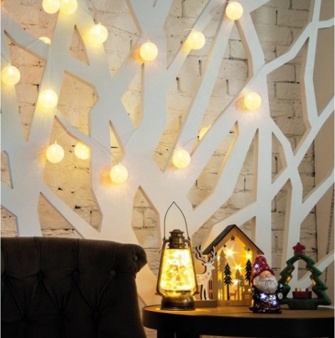 Тайские фонарики Neon-Night Пломбир 1,5 м прозрачный ПВХ, 10 LED теплый белый [303-077]