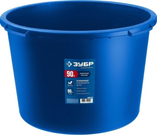 Таз строительный усиленный ЗУБР 06094-90 МАСТЕР круглый 90л