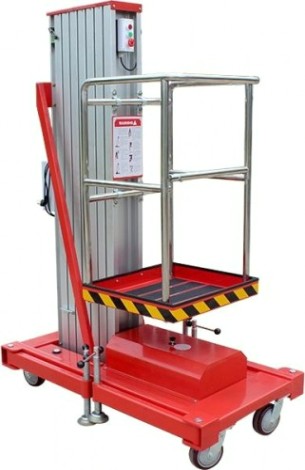 Телескопический подъемник GROST Single 0.125-9 одномачтовый (9 м/125 кг, АС 220В) 200028 [200028]