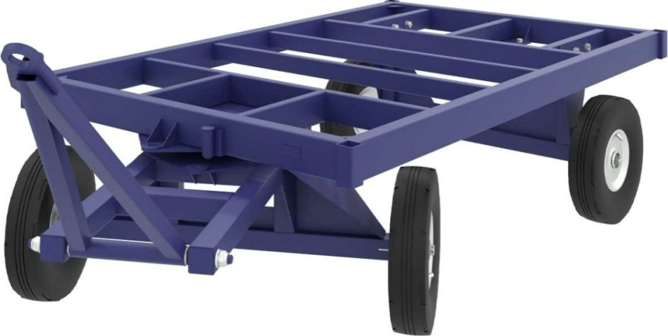 Тележка большегрузная каркасная Rusklad БТ 1 К (1250х2000мм, груз.3000кг) пневмо колеса 540 мм