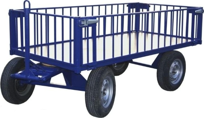 Тележка большегрузная каркасная Rusklad БТ 1 КБ (1250х2000мм, груз.3000кг) борт пневмо кол. тормоз