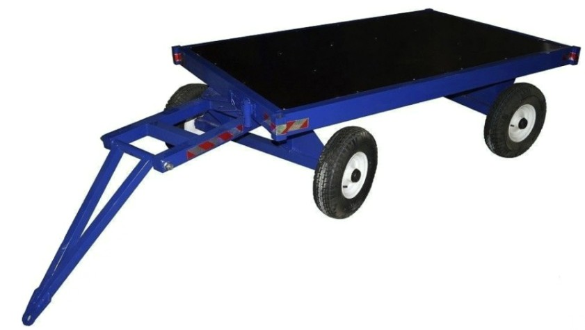 Тележка большегрузная Rusklad БТ 2 Н 1250 х 2500 мм, настил фанера, пневмо колеса