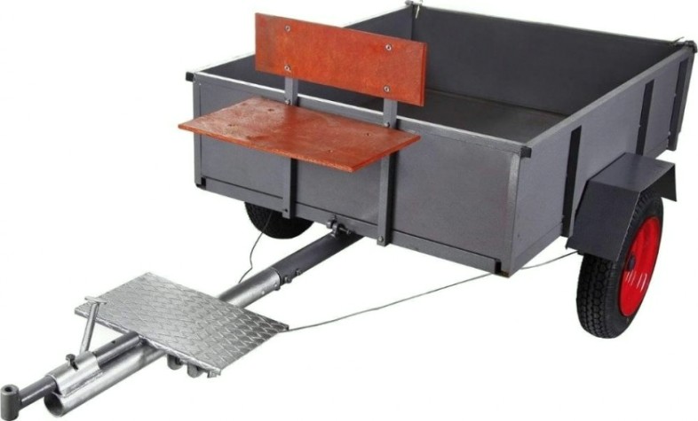 Тележка DDE прицепная (складная, 400кг, кузов 1300x1100x350) разгрузка - способом опрокидывания [00.07.03.00.00]