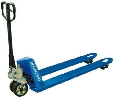 Тележка гидравлическая NORDBERG N3901-25 складская 2,5 т, усиленная, с пу колесами [ЦБ-00017479]