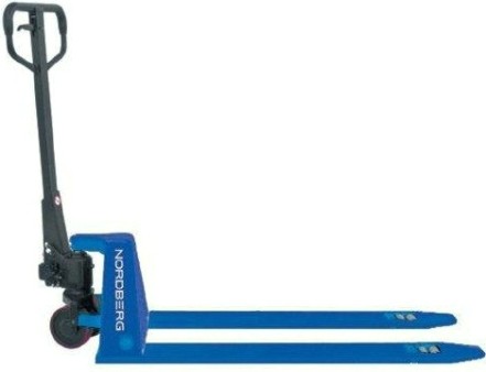 Тележка гидравлическая NORDBERG N3903-10 складская с низким подхватом 1 т, с пу колесами [ЦБ-00017482]