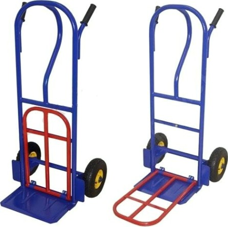 Тележка грузовая двухколесная Rusklad КГ 250 П с откидной полкой, пневм. колеса [КГ 250 П пневмо]