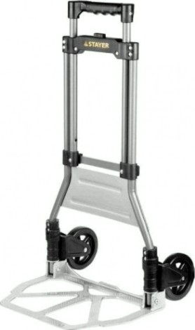 Тележка хозяйственная STAYER EXPERT 2х колесная, раскладная, алюминий/пластик (90 кг) [38755-90]