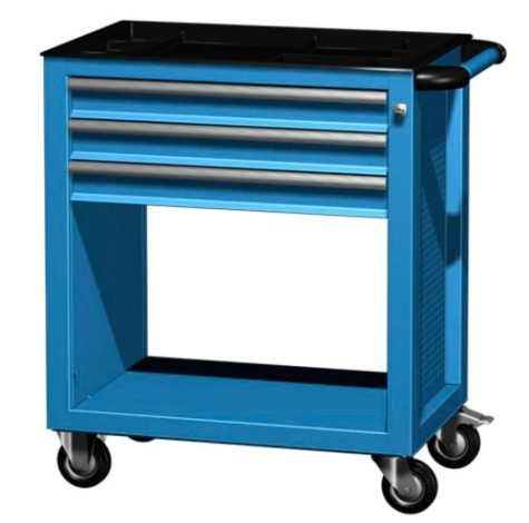 Тележка инструментальная FERRUM 02.103H 3 выдвижных полок [RAL 5015 - синий]