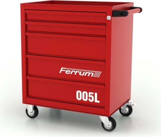 Тележка инструментальная FERRUM "CLASSIC" 02.005L-3000 5 ящиков (красная) [02.005L-]