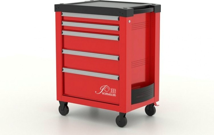 Тележка инструментальная FERRUM "PREMIUM" с 5 ящиками 772х522х960 мм (красная) 12.305 [12.305]