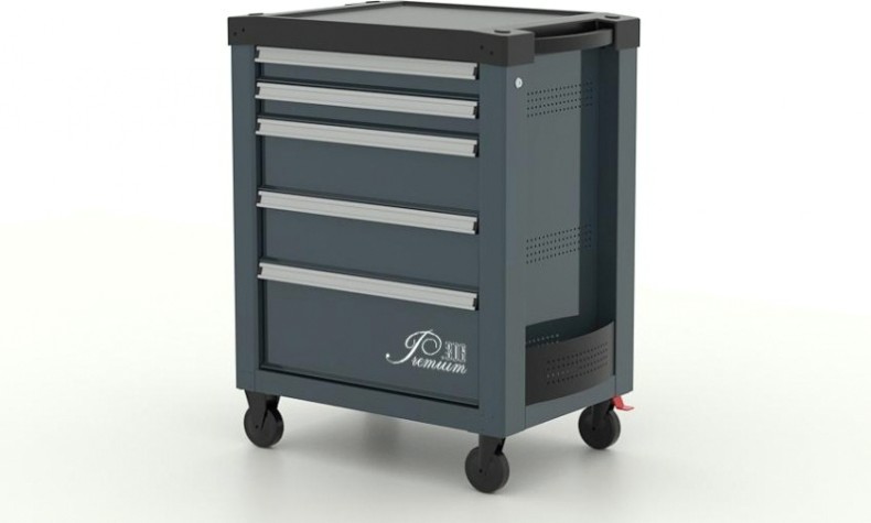 Тележка инструментальная FERRUM "PREMIUM" с 5 ящиками 772х522х960 мм (серая/красная) 12.305 [12.305]