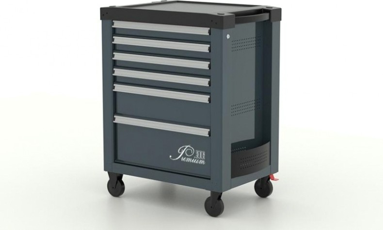 Тележка инструментальная FERRUM "PREMIUM" с 6 ящиками 772х522х960 мм (серая/красная) 12.306 [12.306]