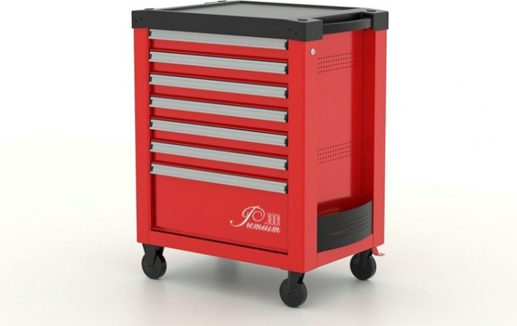 Тележка инструментальная FERRUM "PREMIUM" с 7 ящиками 772х522х960 мм (красная) 12.307