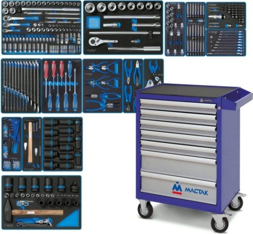 Тележка инструментальная KING TONY ACTION 327 пр., синяя [934-327AMB]