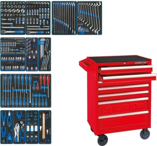 Тележка инструментальная KING TONY "CLAIM" с набором инструментов 286 предметов 934-286MRV [934-286MRV]