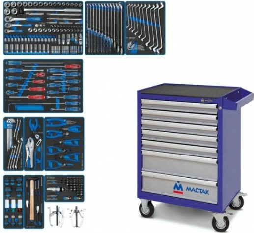 Тележка инструментальная KING TONY "DRIVE" с набором инструментов 251 предмет 934-251AMB [934-251AMB]