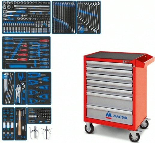 Тележка инструментальная KING TONY "DRIVE" с набором инструментов 251 предмет 934-251AMR [934-251AMR]