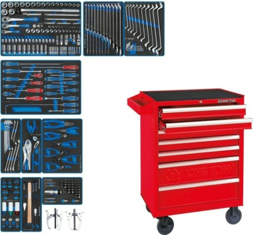 Тележка инструментальная KING TONY "DRIVE" с набором инструментов 251 предмет 934-251MRV [934-251MRV]