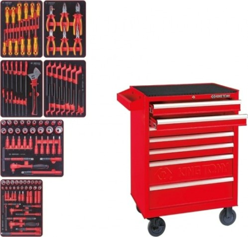 Тележка инструментальная KING TONY HIGH VOLTAGE 117 пр., красная [934-117MRVE]