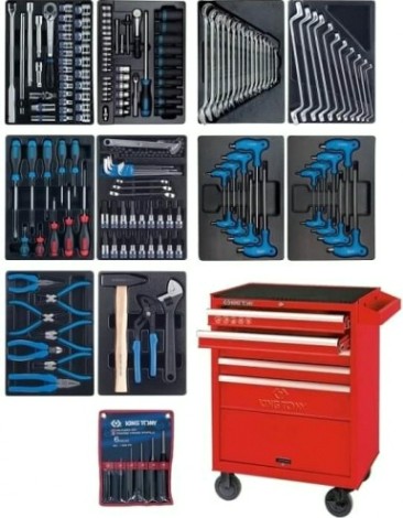Тележка инструментальная KING TONY с набором инструментов 173 предмета 932-000MR [932-000MR]