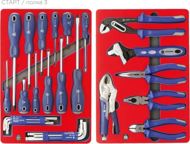 Тележка инструментальная МАСТАК 52-05161G "старт" 161 предмет, серая