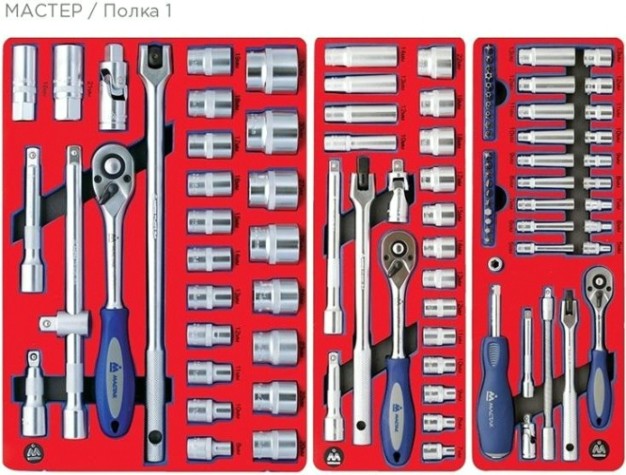 Тележка инструментальная МАСТАК 52-05205G 205 предметов, серая