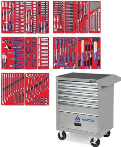 Тележка инструментальная МАСТАК 52-05270G "лидер" 270 предметов, серая