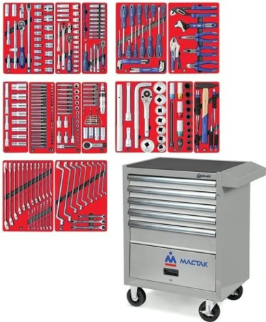 Тележка инструментальная МАСТАК 52-05299G "профи" 299 предметов, серая