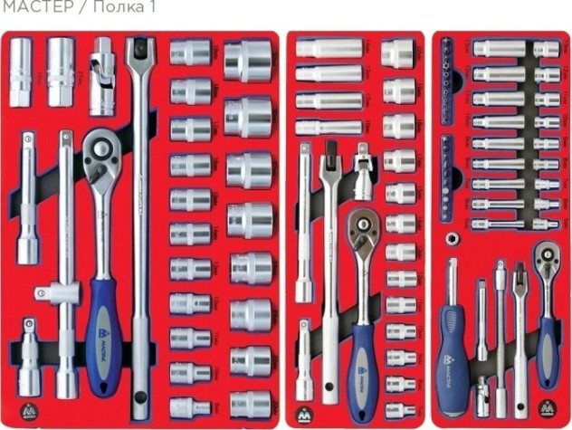 Тележка инструментальная МАСТАК 52-06205B 205 предметов, синяя