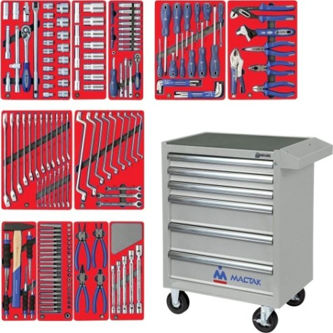 Тележка инструментальная МАСТАК 52-06205G 205 предметов, серая
