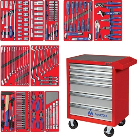 Тележка инструментальная МАСТАК 52-06205R 205 предметов, красная